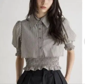 rienda 크롭 레이어드 블라우스