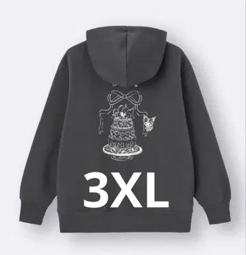새상품 쿠로미 집업 후드티 3XL 빅 사이즈 GU 산리오