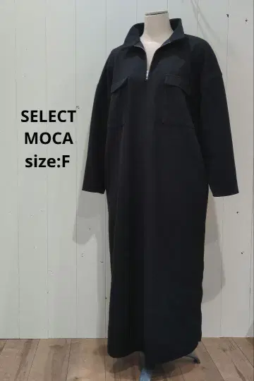 셀렉 모카 하프 지퍼 원피스 성인 캐주얼 F 블랙