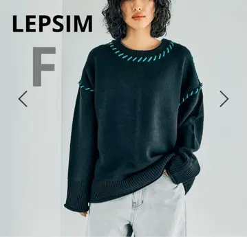 렙심 LEPSIM 5게이지 핸드스티치 풀오버 스웨터 니트 블랙