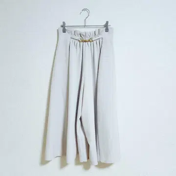 ViS 와이드 팬츠 M 화이트 골드 버클 고급 봄/가을