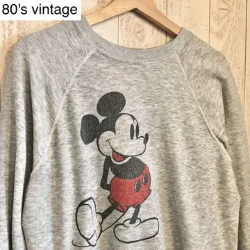 80's vintage 미키마우스 스웨트 셔츠 래글런 슬리브