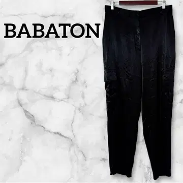 새상품급 BABATON 블랙 와이드 팬츠 새틴 원단 느낌