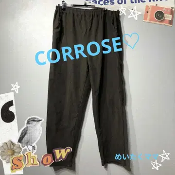 CORROSE 코듀로이풍 와이드 팬츠 브라운 릴랙스 캐주얼