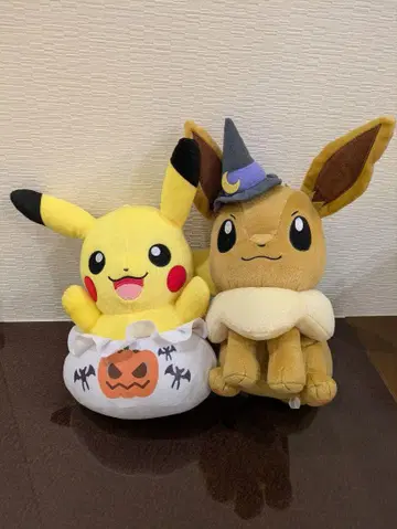피카츄&이브이 할로윈 봉제 인형 세트