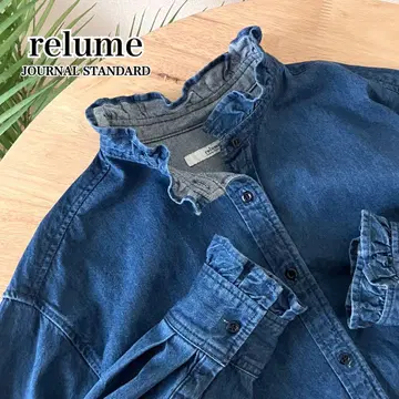 JOURNAL STANDARD relume 데님 프릴 블라우스 셔츠