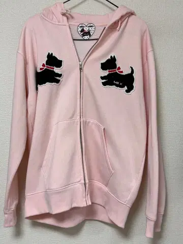 MILK 집업 테리어 후드티 핑크