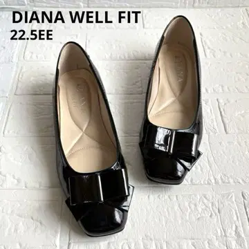 다이애나 웰핏 플랫슈즈 리본 에나멜 22.5 일본제