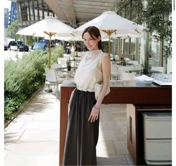 maisoncelon waist layered slacks