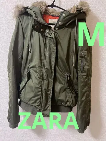 ZARA 자라 다운 자켓 카키 퍼 추천!! M 사이즈