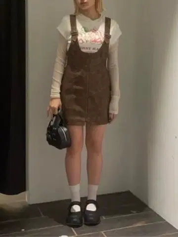 MOUSSY FRONT ZIP 오버롤 스커트