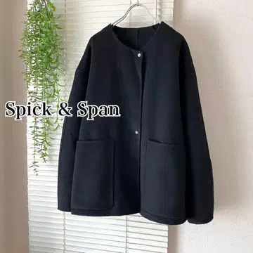 [ 2024AW ] Spick & Span 비버 스톨 세트 코트 블랙