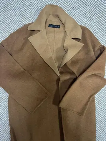 브라운 체스터 코트 울 혼방