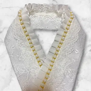 레이어트 카라 다테카라 장식 카라 프릴 펄 레이스 레이어트 카라