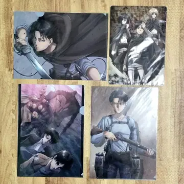 [ 미사용 ] 진격의 거인 리바이 클리어 파일 3장 + 책받침 1장 세트