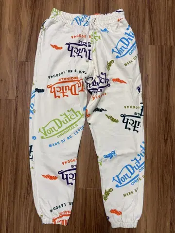 Von Dutch 스웨트 팬츠 로고 프린트 헤이세이 올 패턴 쭈리