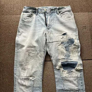 BLUE BLUE 블루블루 리페어 가공 데님 W32