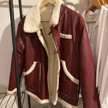 리버서블 가죽 플리스 자켓 무스탕 보아