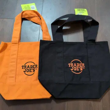 TRADER JOE'S 2색 세트 블랙 오렌지 할로윈 토트백