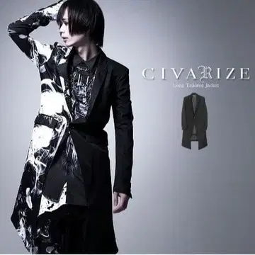 civarize 비주얼계 자켓 락 가제 투톤 하프 기타