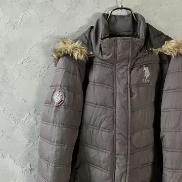 U.S. POLO ASSN. 다운 자켓 충전솜 자수 로고 그레이 HD10