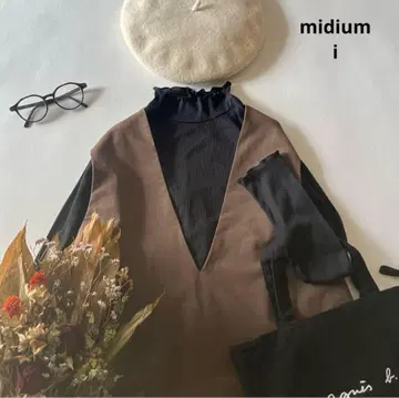 a1551* 미디우미 V넥 오버롤 스커트 튜닉 안감 부착