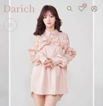 Darich 프릴 셔츠 원피스 핑크