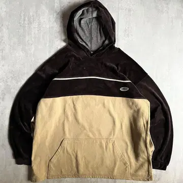[ 90s vintage ] 후드티 벨로아 빅 사이즈 배색 구제 의류