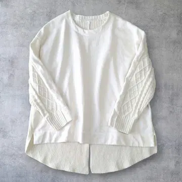 huitieme nid 쭈리 x Knit 도킹 풀오버 면 100%