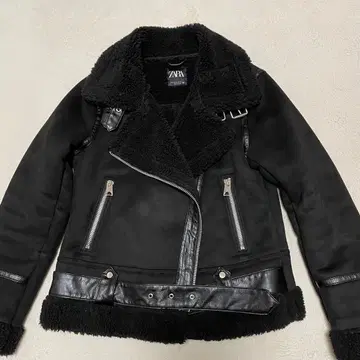 ZARA 보아 무스탕 라이더 자켓 M