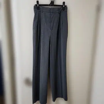 글로벌 워크 우츠쿠 실루엣 와이드 팬츠 멜란지 그레이