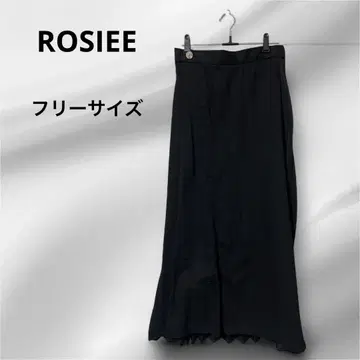 ROSIEE 로지 변형 플리츠 비대칭 스커트 블랙 허리밴딩