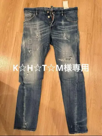 데미지 가공 슬림핏 데님 2개