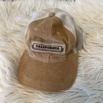베이지 코듀로이 메쉬 캡 CALIFORNIA