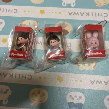 몬치치 앉은 패키지 피규어 키체인 전 3종 컴플리트