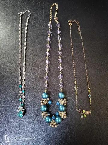 목걸이 블루 화려한