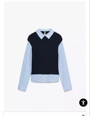 택 포함 새상품 2025AW 신상 ZARA 콤비 포플린 셔츠
