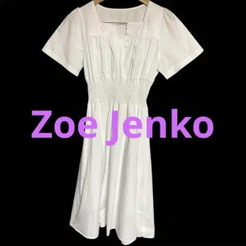 Zoe Jenko 화이트 스퀘어넥 원피스