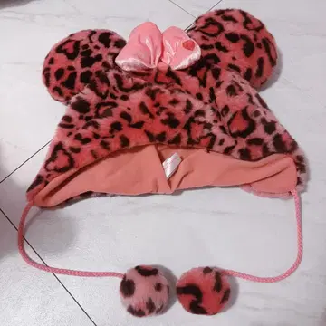 디즈니 팬캡 핑크 레오파드 무늬