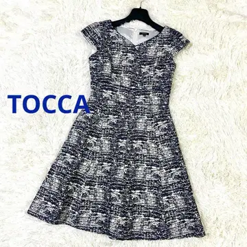 TOCCA 토카 프렌치 슬리브 믹스 트위드 원피스 드레스