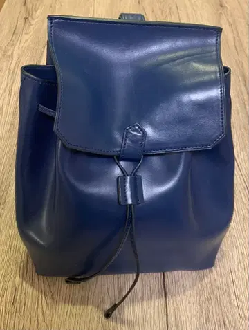 RABEANCO 네이비 가죽 백팩