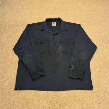 Dickies 다크 블루 워크 셔츠 L 사이즈 수선