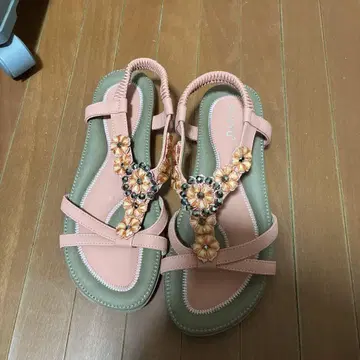 SIKETU 꽃무늬 플립플랍 핑크