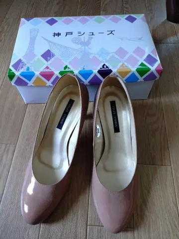 고베 신발 펌프스 24cm 핑크 베이지 maid in japan