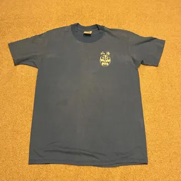 90s USA제 블루 T셔츠 한자 페이드
