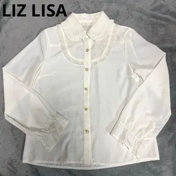 리즈리사 프릴 옷깃 화이트 블라우스 걸리시 청순 스타일 긴팔 양산 지뢰