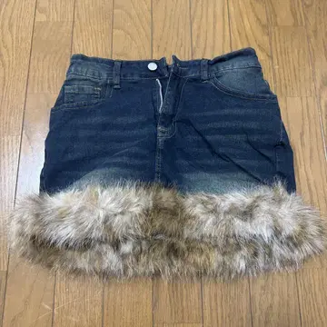 데님 미니 스커트 퍼 포함