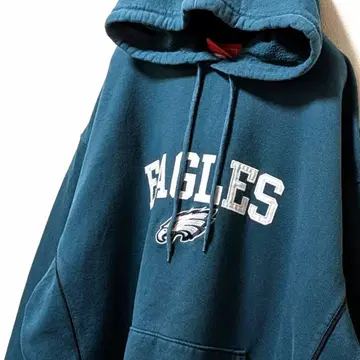 NFL 필라델피아 이글스 로고 자수 후드 맨투맨 그린 녹색 구제 의류