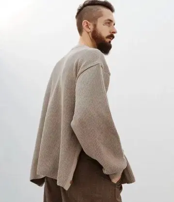 리드om OVERSIZED 7G AZE KNIT 라이트 베이지