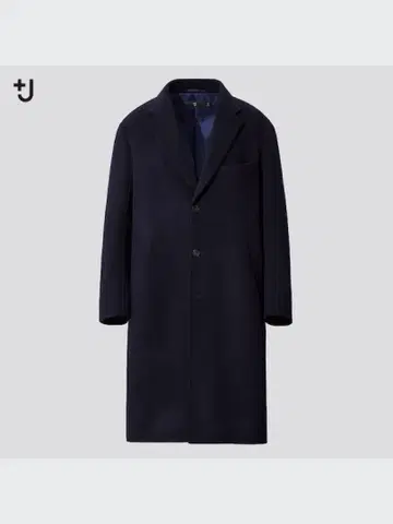 [ 새상품급 ] 유니클로 +J 질 샌더 체스터 코트 캐시미어 네이비 S